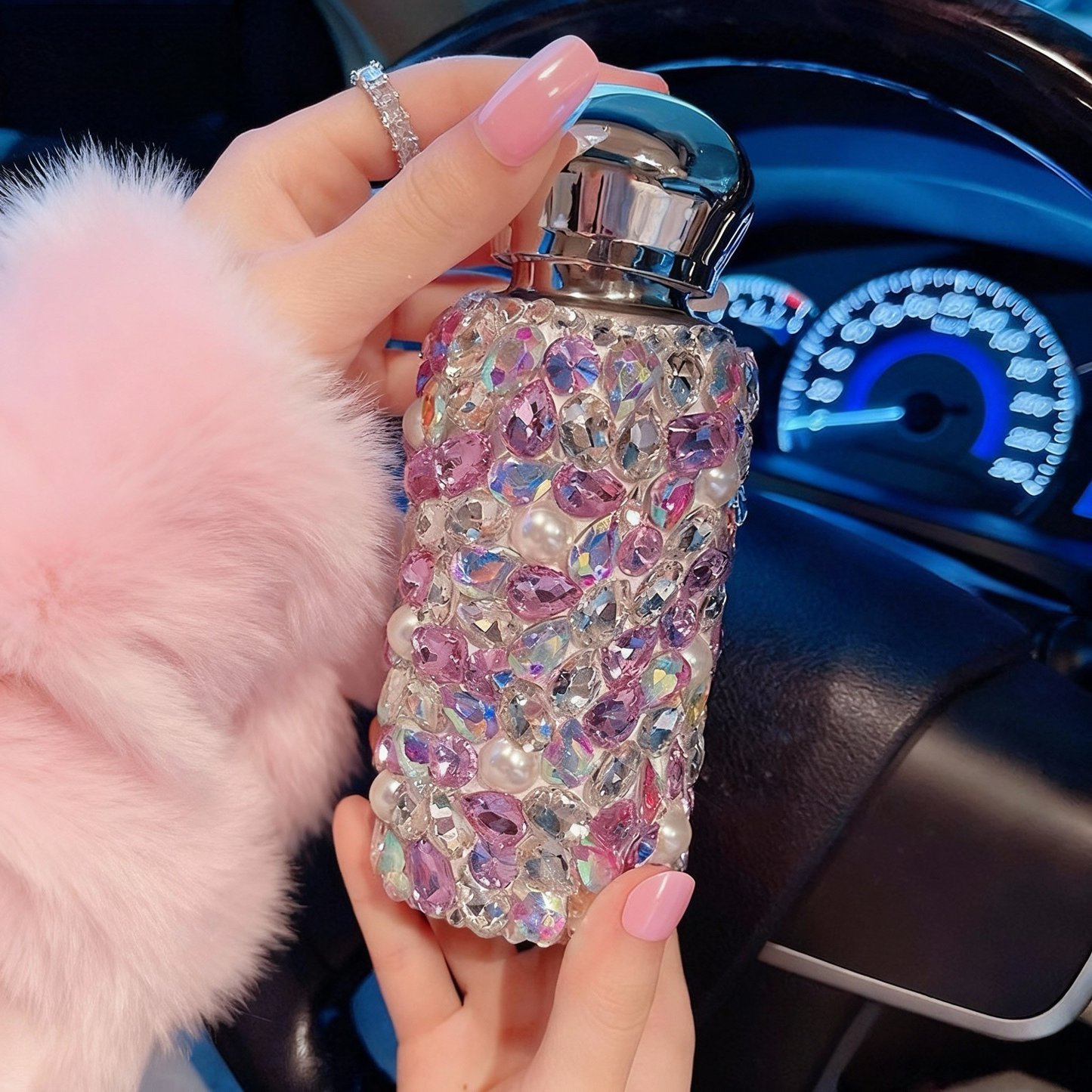 Luxury Crystal-Encrusted Refillable Water Bottle (260ml)