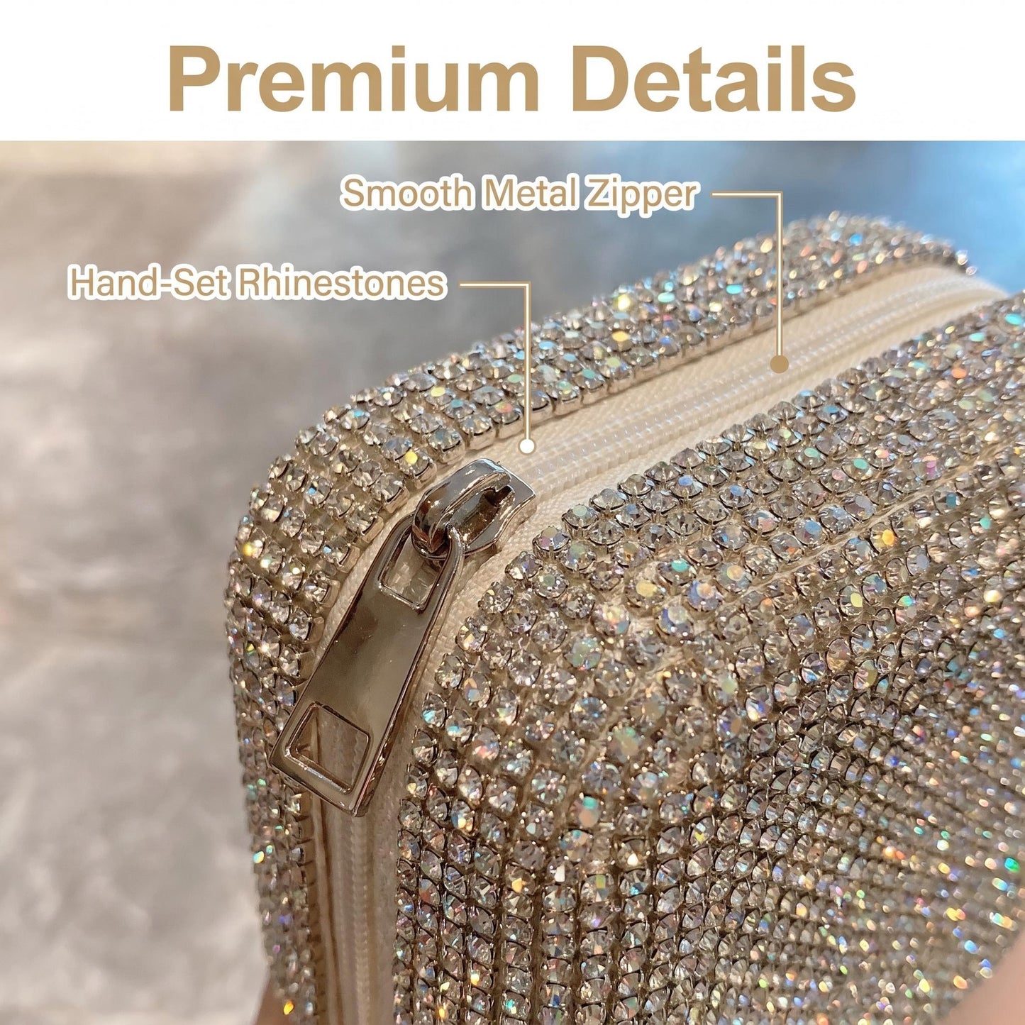 Luxury Bling Rhinestone Jewelry Case| Portable Travel Jewelry Box with Mirror