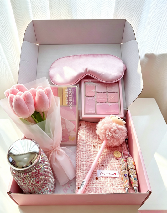 Pink Aesthetic Self-Care Gift Box | Curated Girly Set for Her