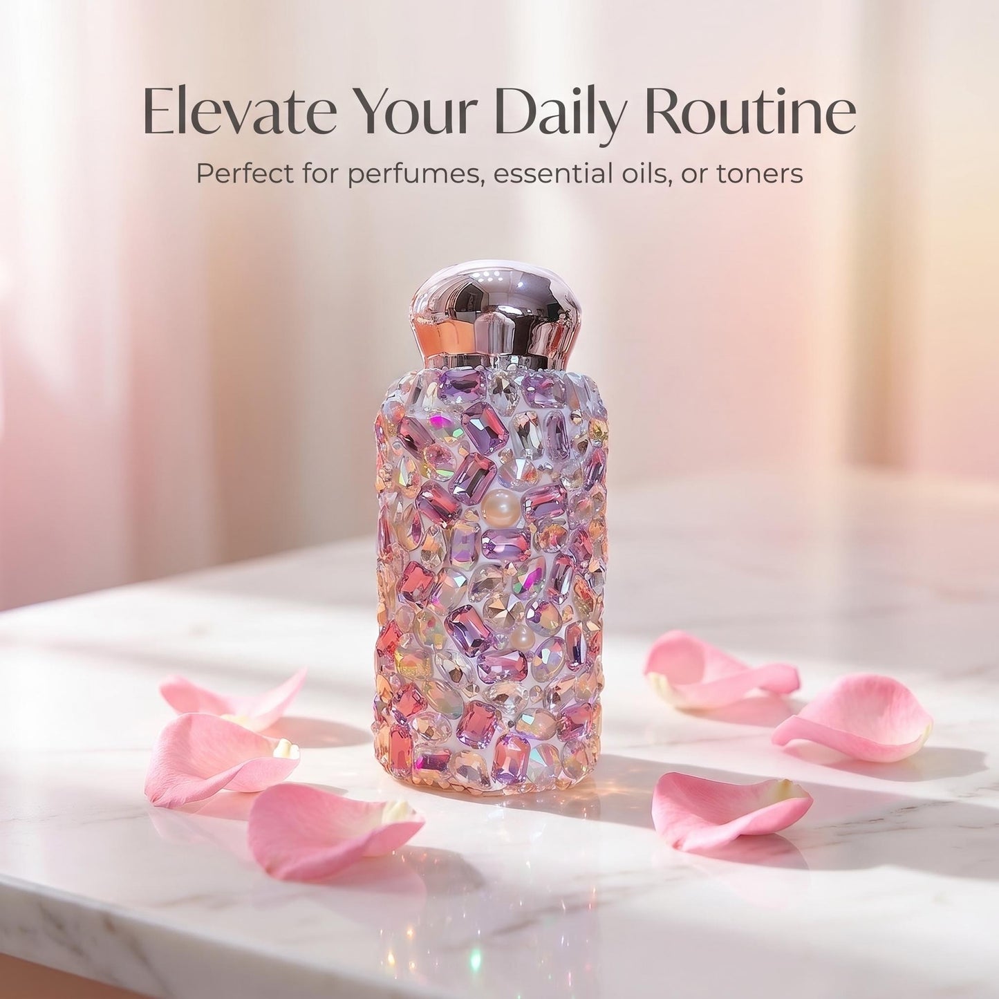 Luxury Crystal-Encrusted Refillable Water Bottle (260ml)