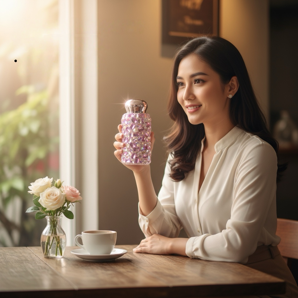 Luxury Crystal-Encrusted Refillable Water Bottle (260ml)