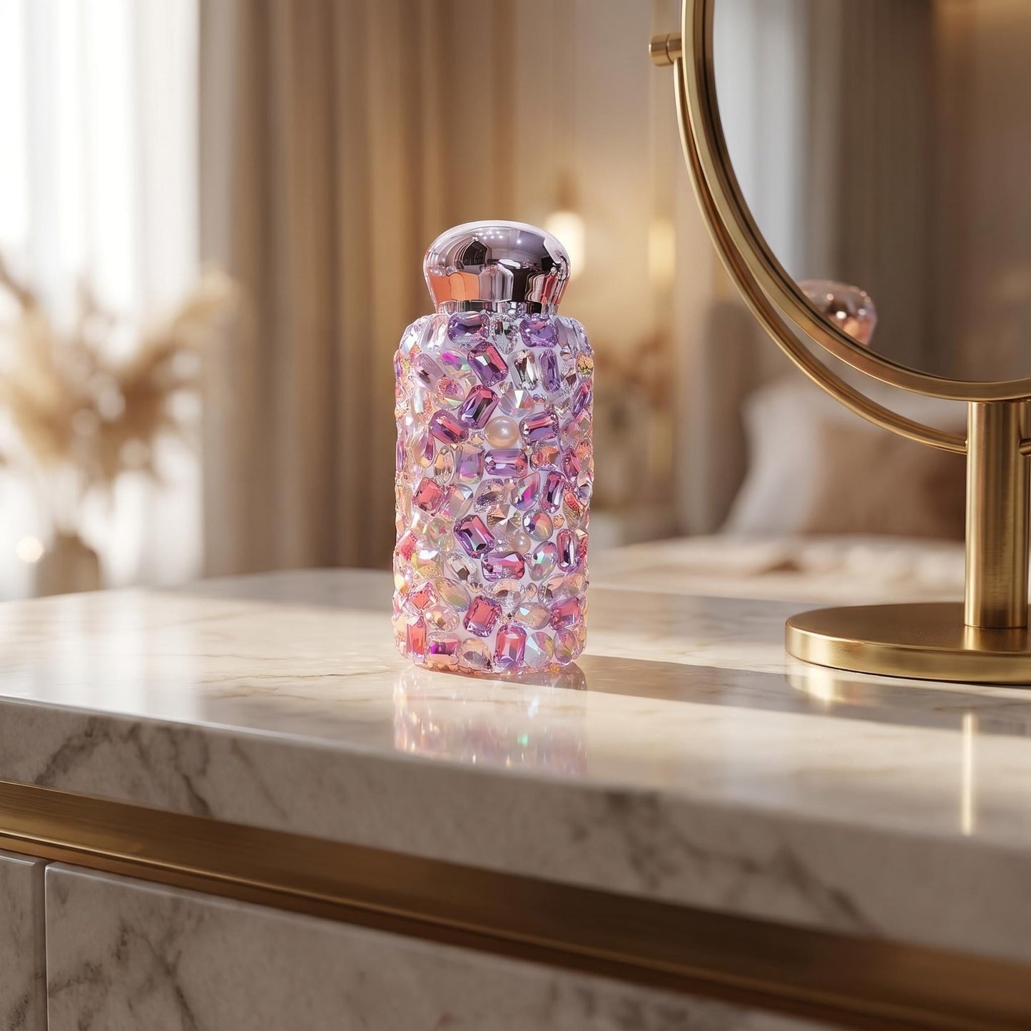 Luxury Crystal-Encrusted Refillable Water Bottle (260ml)